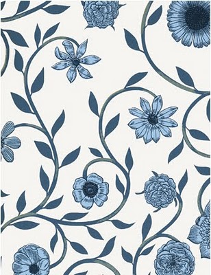 blue floral wallpaper. lue floral wallpaper