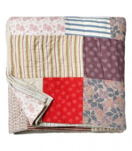 Multicoloured patchwork quilt
