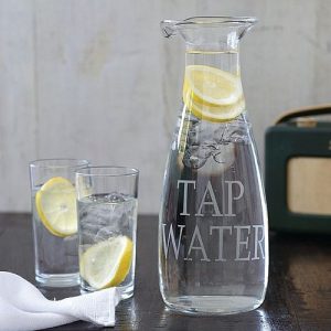Simple glass tap water decanter