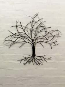 Oak tree metal wall art