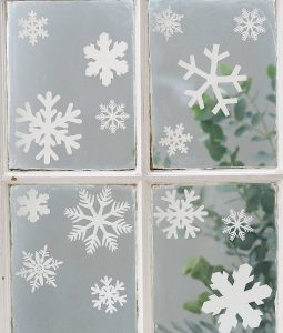 Snowflake seasonal vinyl window decor stickers