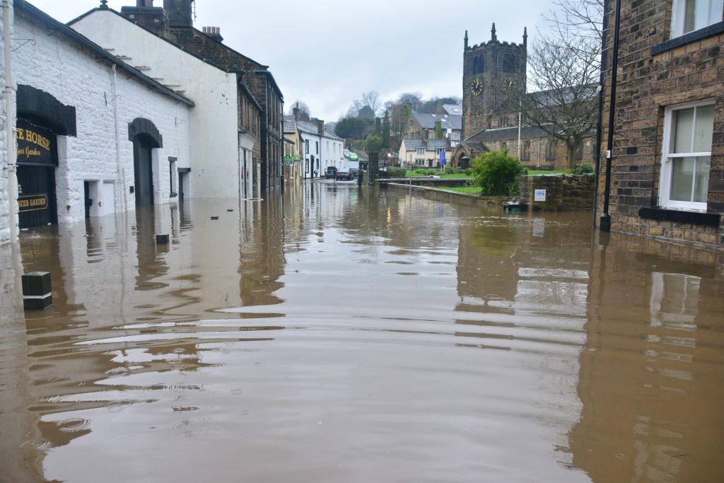 Flooded homes in Bingley, 2015