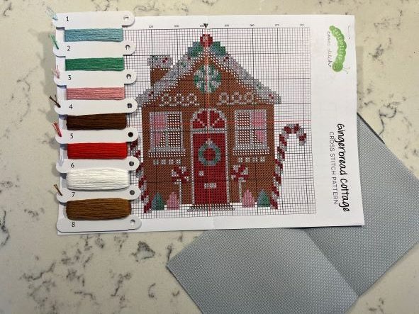 Gingerbread cottage cross stitch kit by Caterpillar Cross Stitch